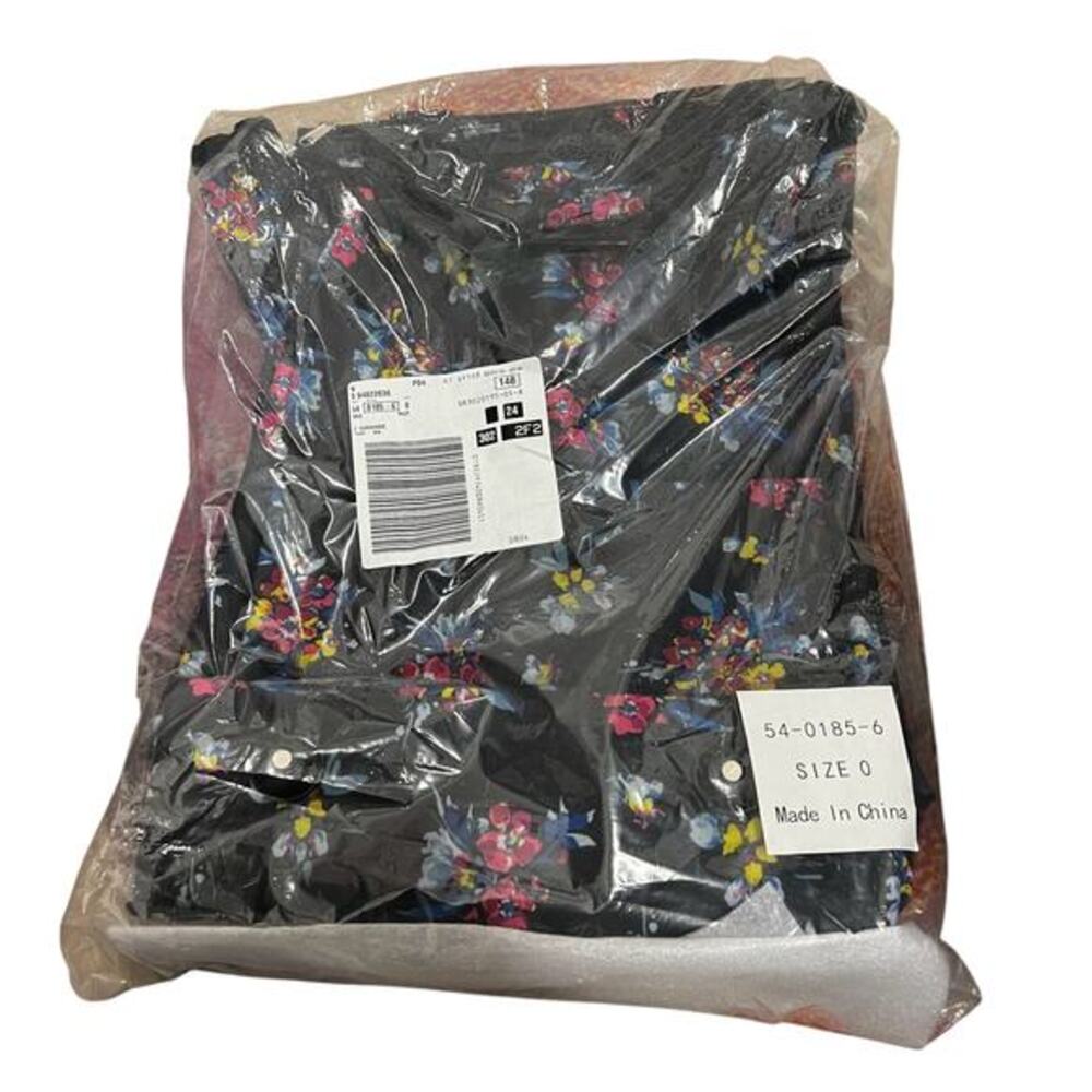 Black red yellow Boho floral wheeling everyday travel bag large TSA size NWT
